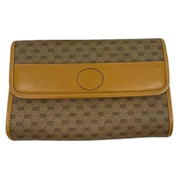Gucci Handbags - GUCCI Vintage Flap Coated Canvas Crossbody Bag